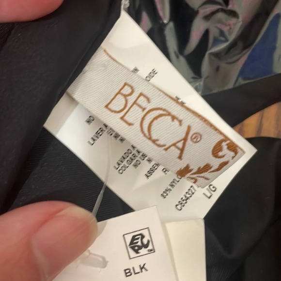 Becca Color Code Tab-Side Shirred Bikini Bottoms Swimsuit black size Large NWT - Picture 6 of 7